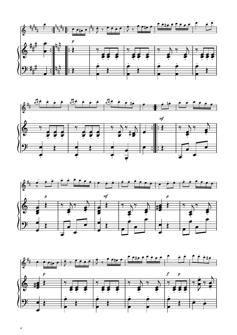 Turkish March - Tenor Sax Solo w/ Piano Tenor Saxophone scores gallery preview page 4