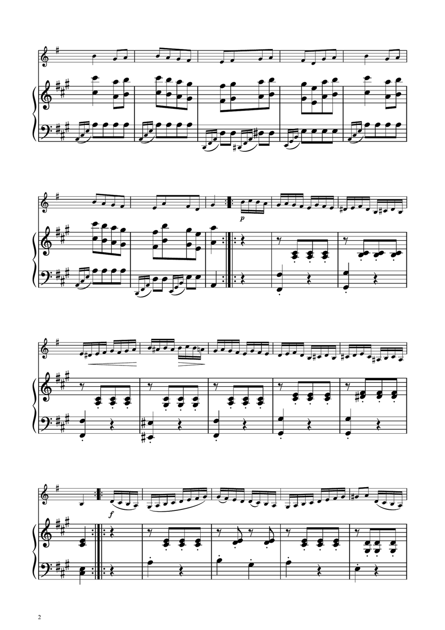 Turkish March - Trumpet in D Solo w/ Piano Trumpet Solo scores gallery preview page 2