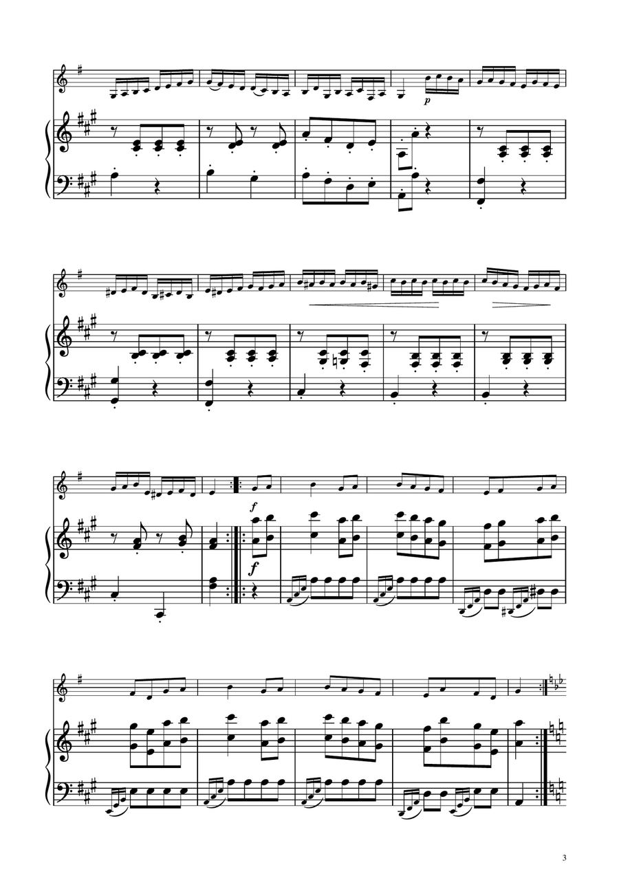 Turkish March - Trumpet in D Solo w/ Piano Trumpet Solo scores gallery preview page 3