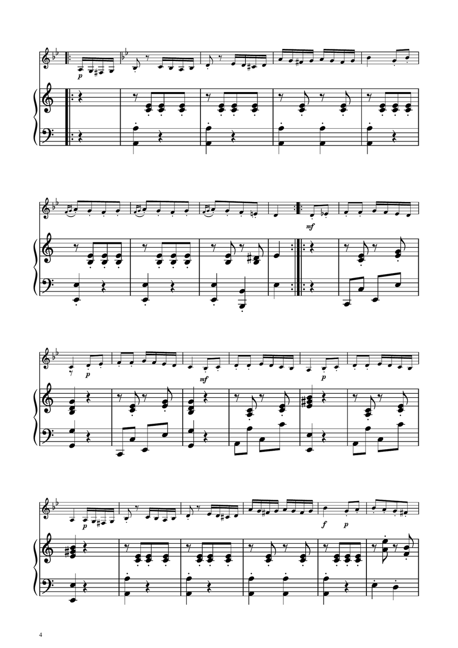 Turkish March - Trumpet in D Solo w/ Piano Trumpet Solo scores gallery preview page 4