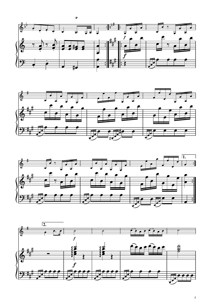 Turkish March - Trumpet in D Solo w/ Piano Trumpet Solo scores gallery preview page 5
