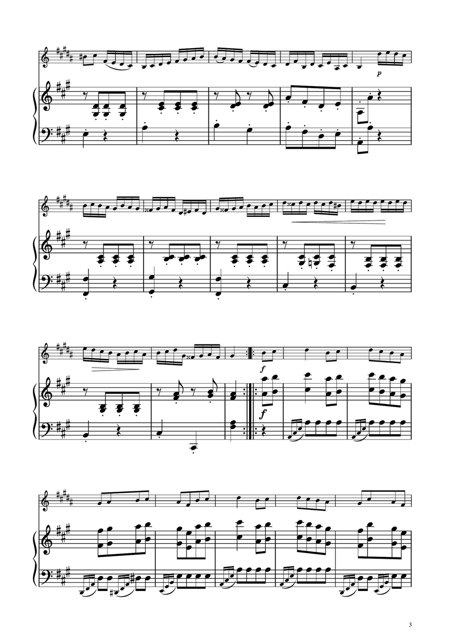 Turkish March - Trumpet Solo w/ Piano B-Flat Trumpet scores gallery preview page 3
