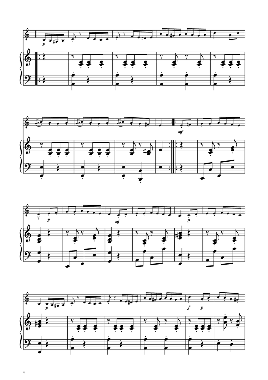 Turkish March - Trumpet in C Solo w/ Piano C Trumpet scores gallery preview page 4