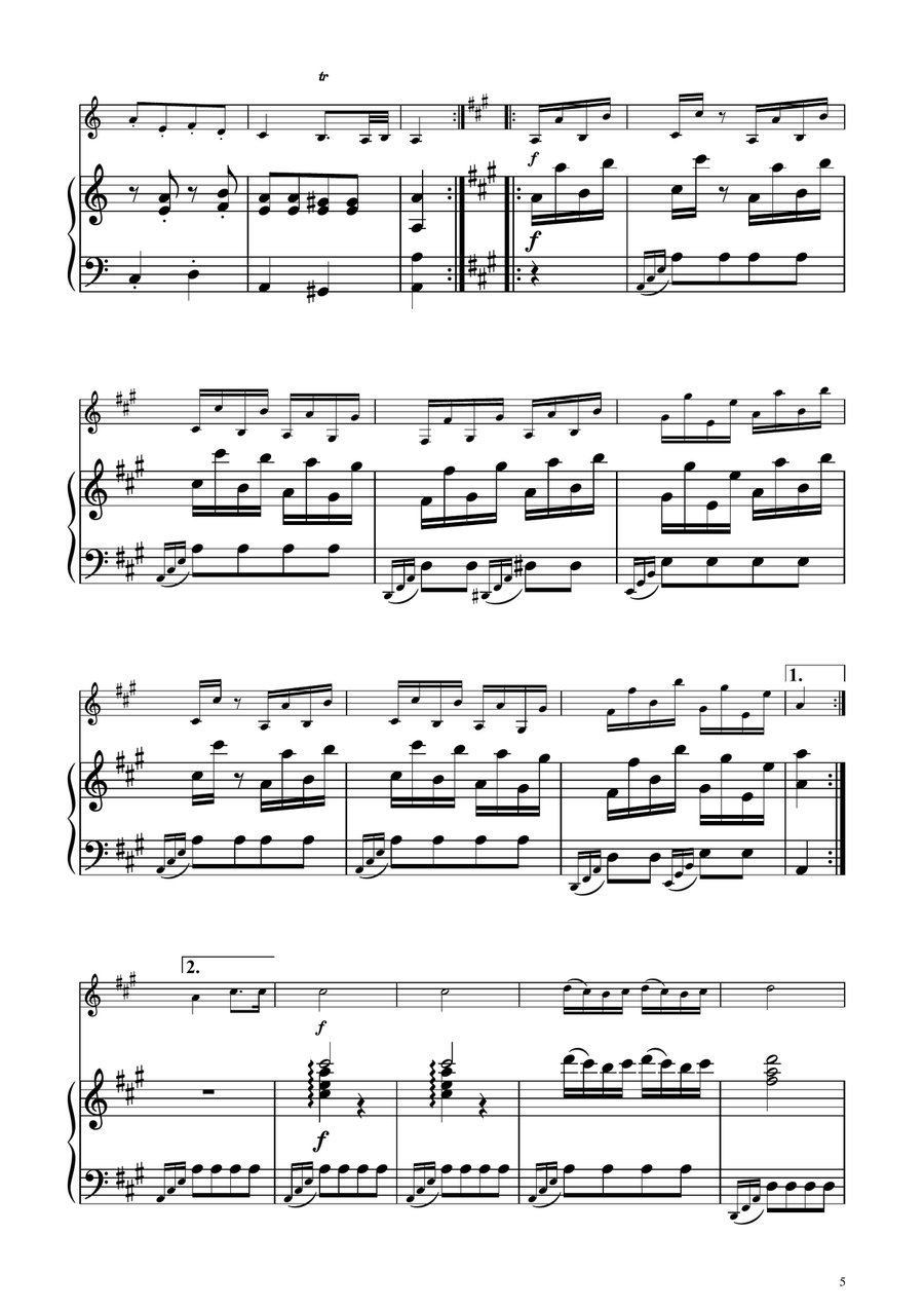Turkish March - Trumpet in C Solo w/ Piano C Trumpet scores gallery preview page 5