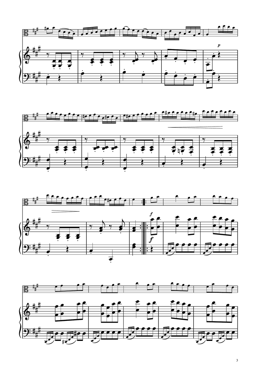 Turkish March - Viola Solo w/ Piano Piano scores gallery preview page 3