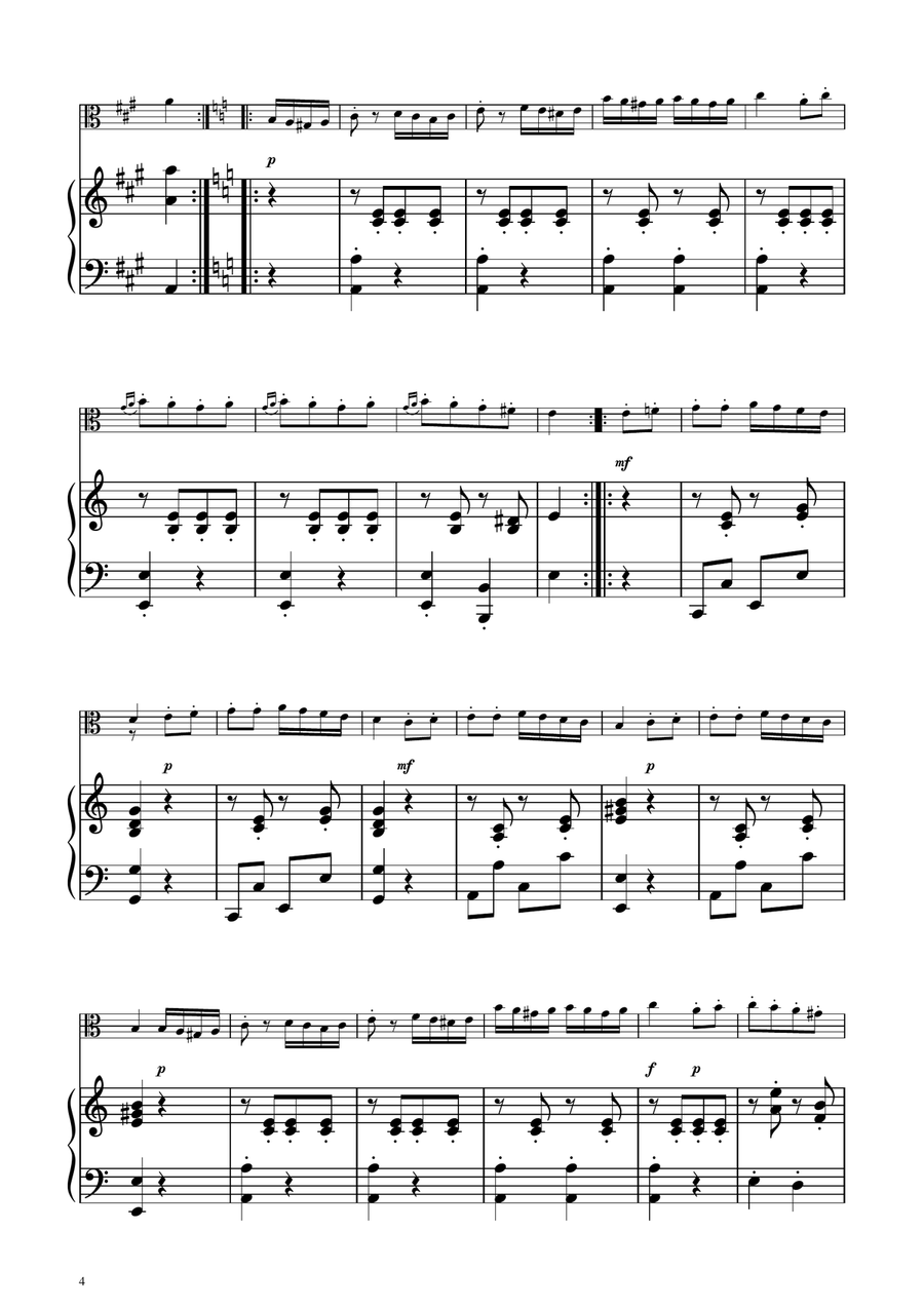 Turkish March - Viola Solo w/ Piano Piano scores gallery preview page 4