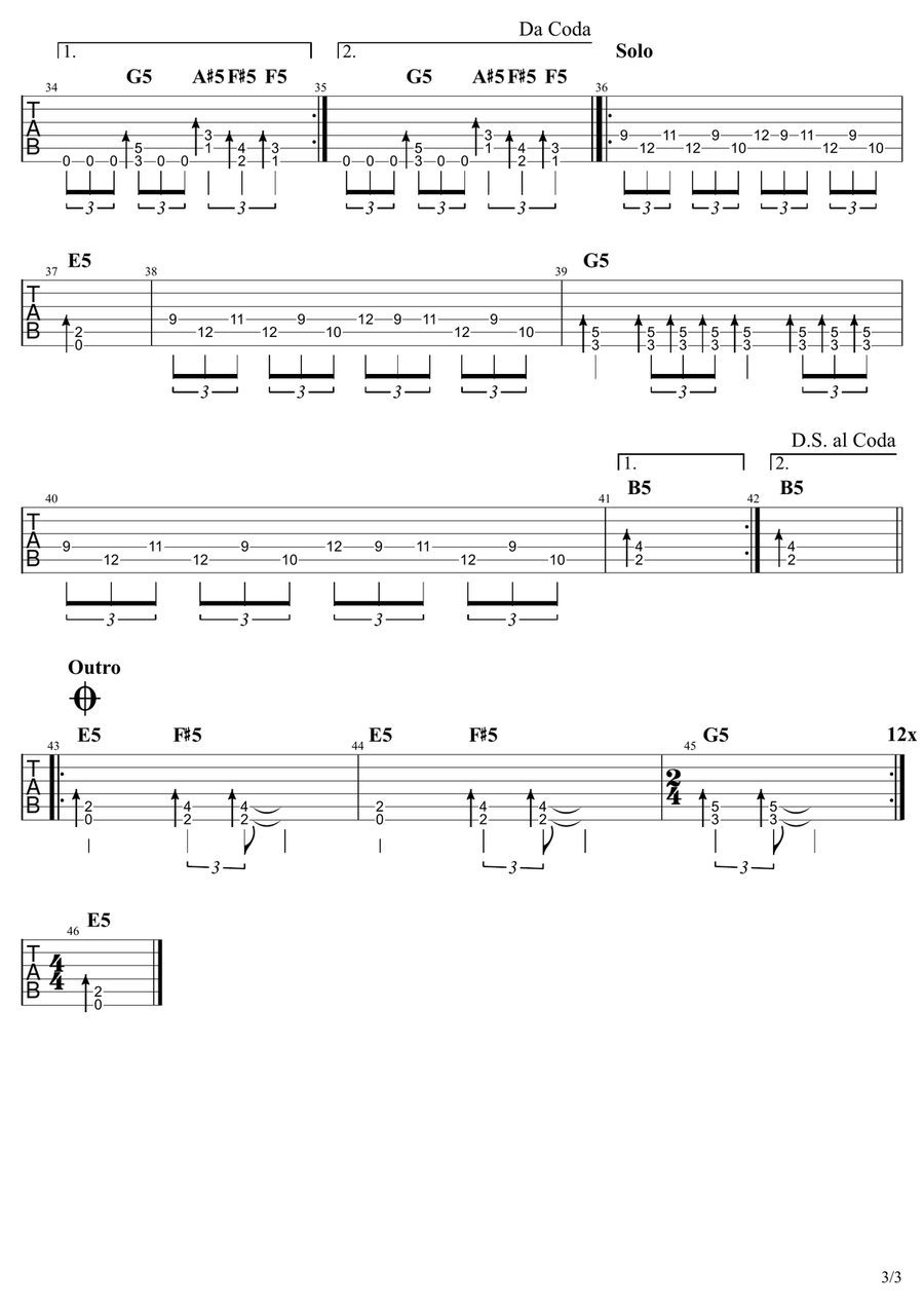 For Whom The Bell Tolls For Whom The Bell Tolls Acoustic Guitar scores gallery preview page 3