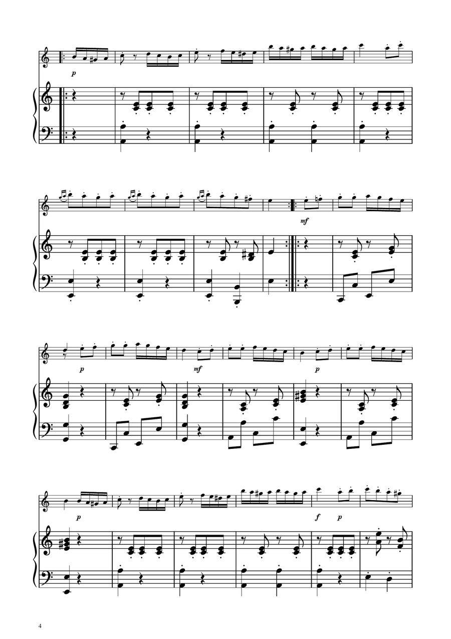 Turkish March - Violin Solo w/ Piano Violin Solo scores gallery preview page 4