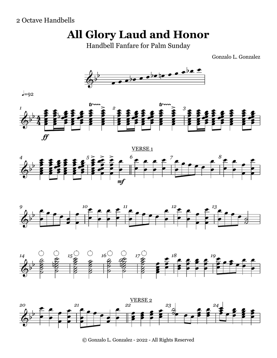 All Glory Laud and Honor All Glory Laud and Honor Handbell Choir scores gallery preview page 2