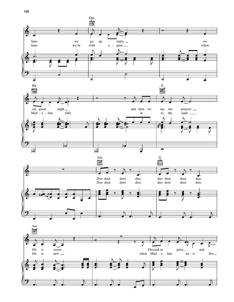 In Two Straight Lines (from Madeline) Piano, Vocal, Guitar scores gallery preview page 3