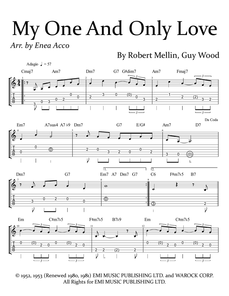 My One And Only Love My One And Only Love Piano scores gallery preview page 1