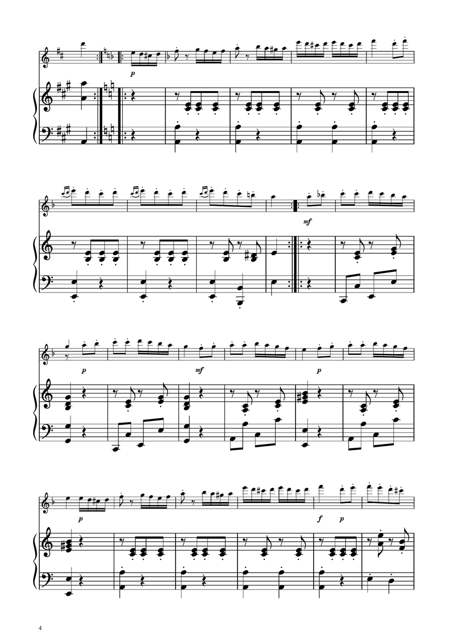 Turkish March - Alto Flute Solo w/ Piano Flute Solo scores gallery preview page 4