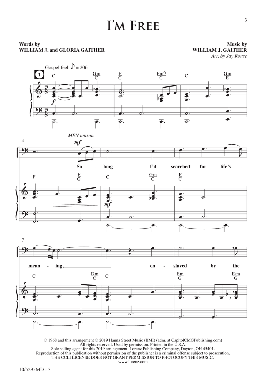 I'm Free Choir - Digital Sheet Music page 3