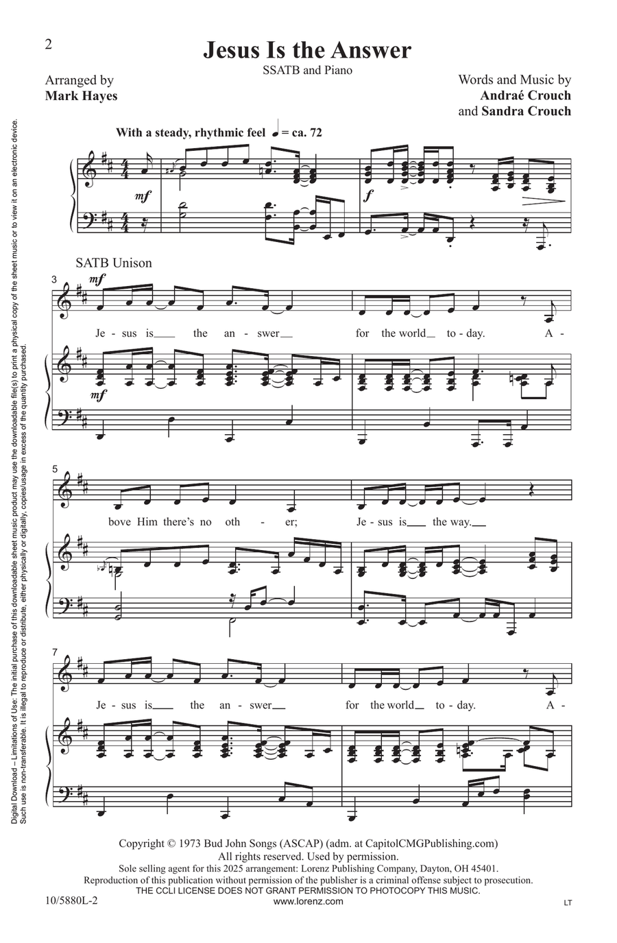 Jesus Is the Answer Jesus Is the Answer Choir scores gallery preview page 2