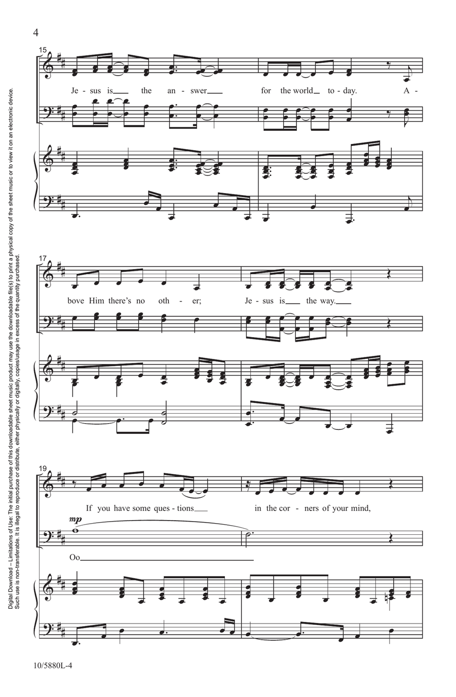 Jesus Is the Answer Jesus Is the Answer Choir scores gallery preview page 4