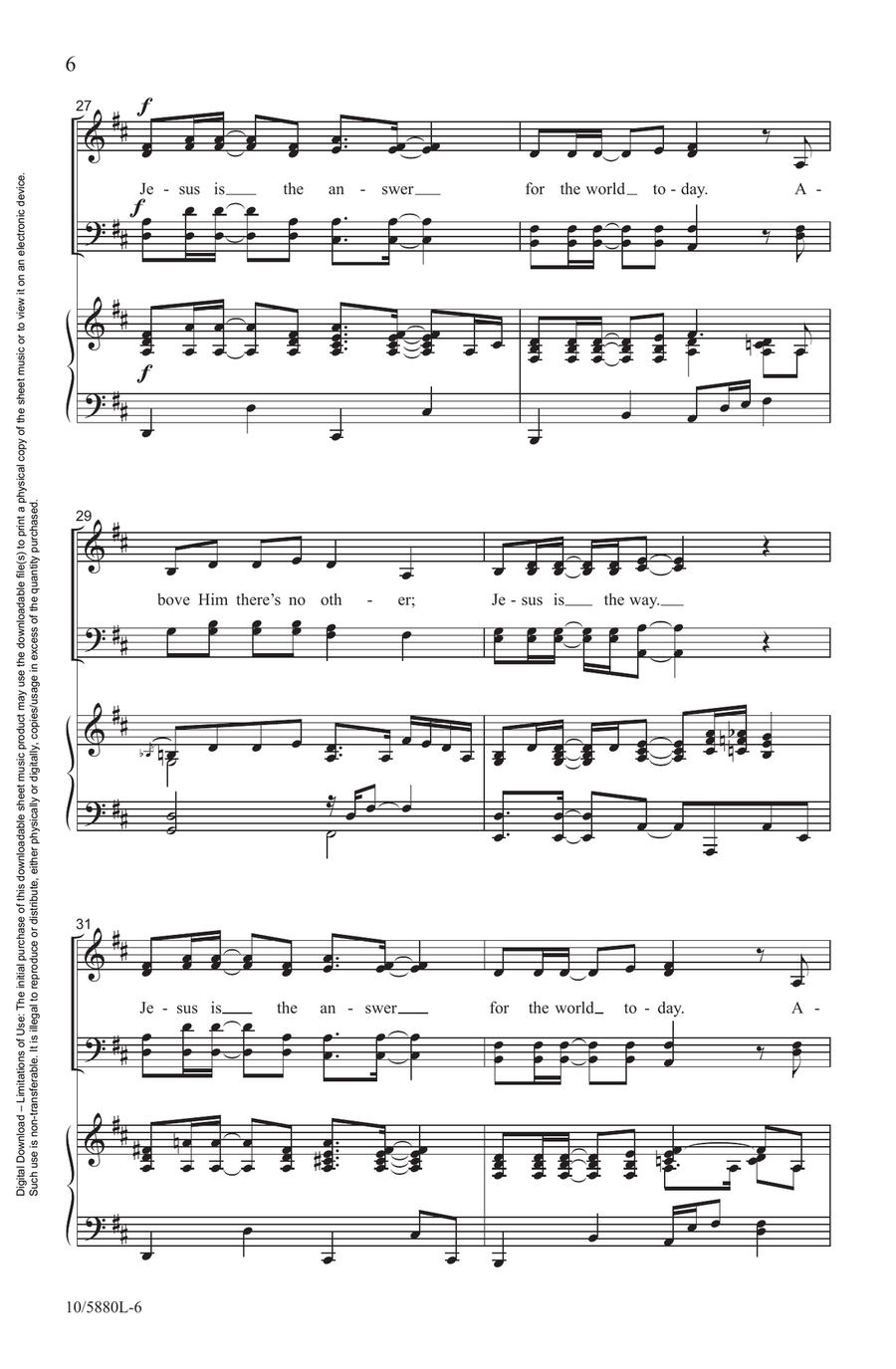 Jesus Is the Answer Jesus Is the Answer Choir scores gallery preview page 6
