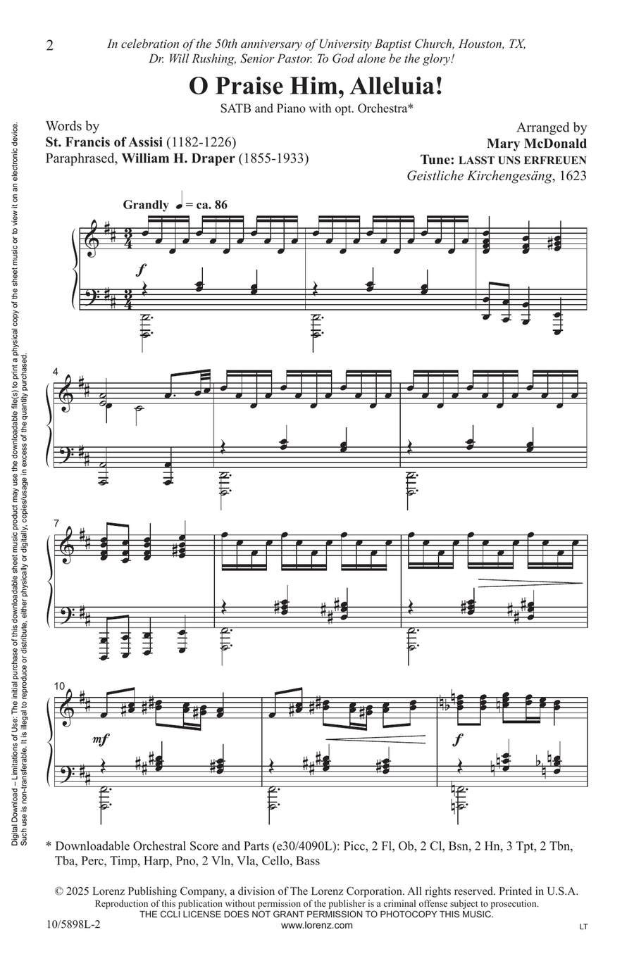 O Praise Him, Alleluia! (Digital Download) Choir - Digital Sheet Music page 2