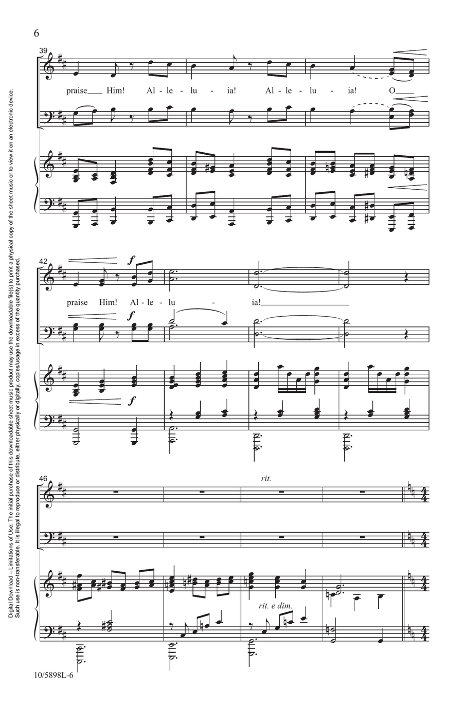 O Praise Him, Alleluia! (Digital Download) Choir - Digital Sheet Music page 6