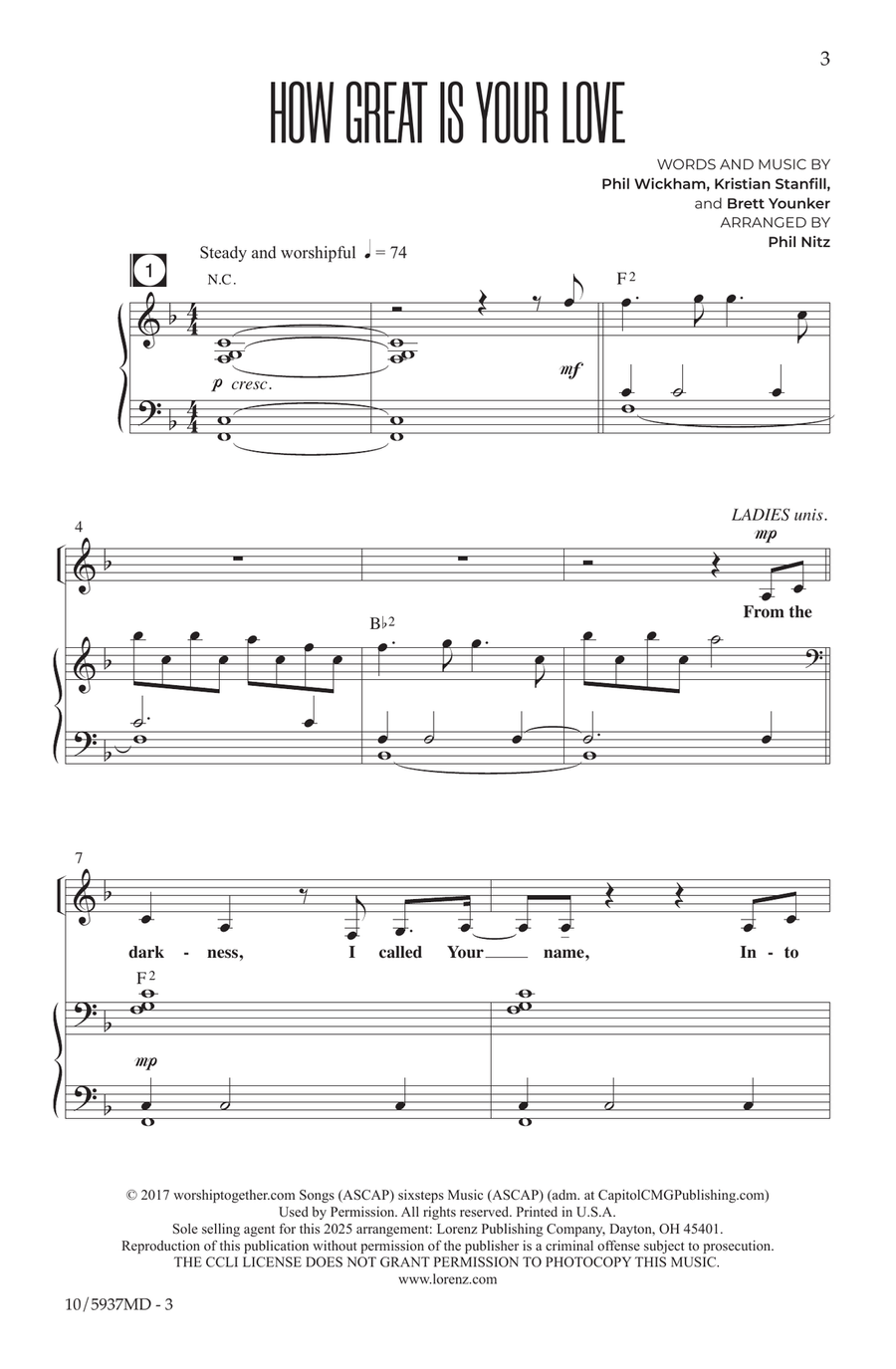 How Great Is Your Love Choir - Digital Sheet Music page 3