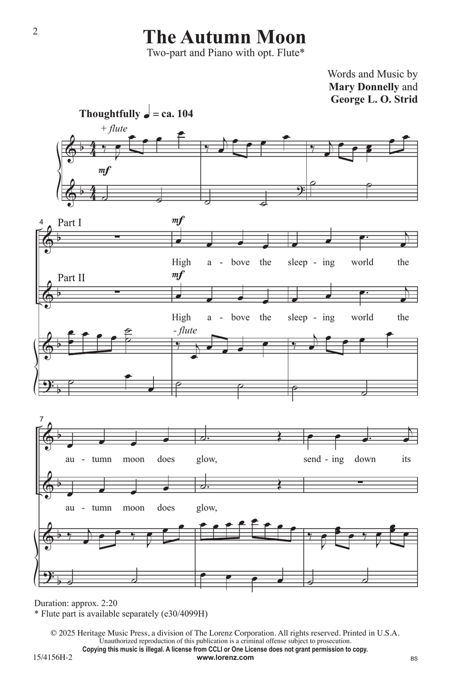 The Autumn Moon The Autumn Moon Choir scores gallery preview page 2