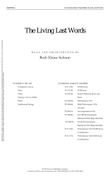 The Living Last Words - Instrumental Ensemble Score and Parts (Digital Download)