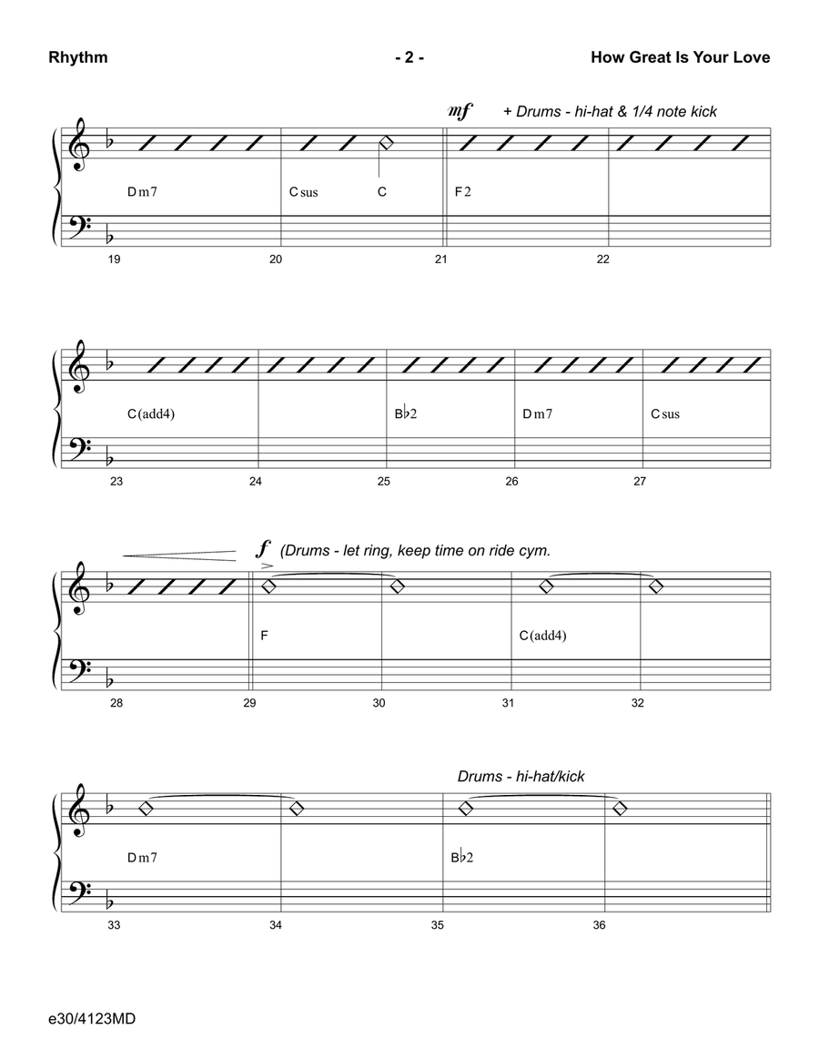 How Great Is Your Love - Downloadable Rhythm Chart Hymn Anthems - Digital Sheet Music page 3