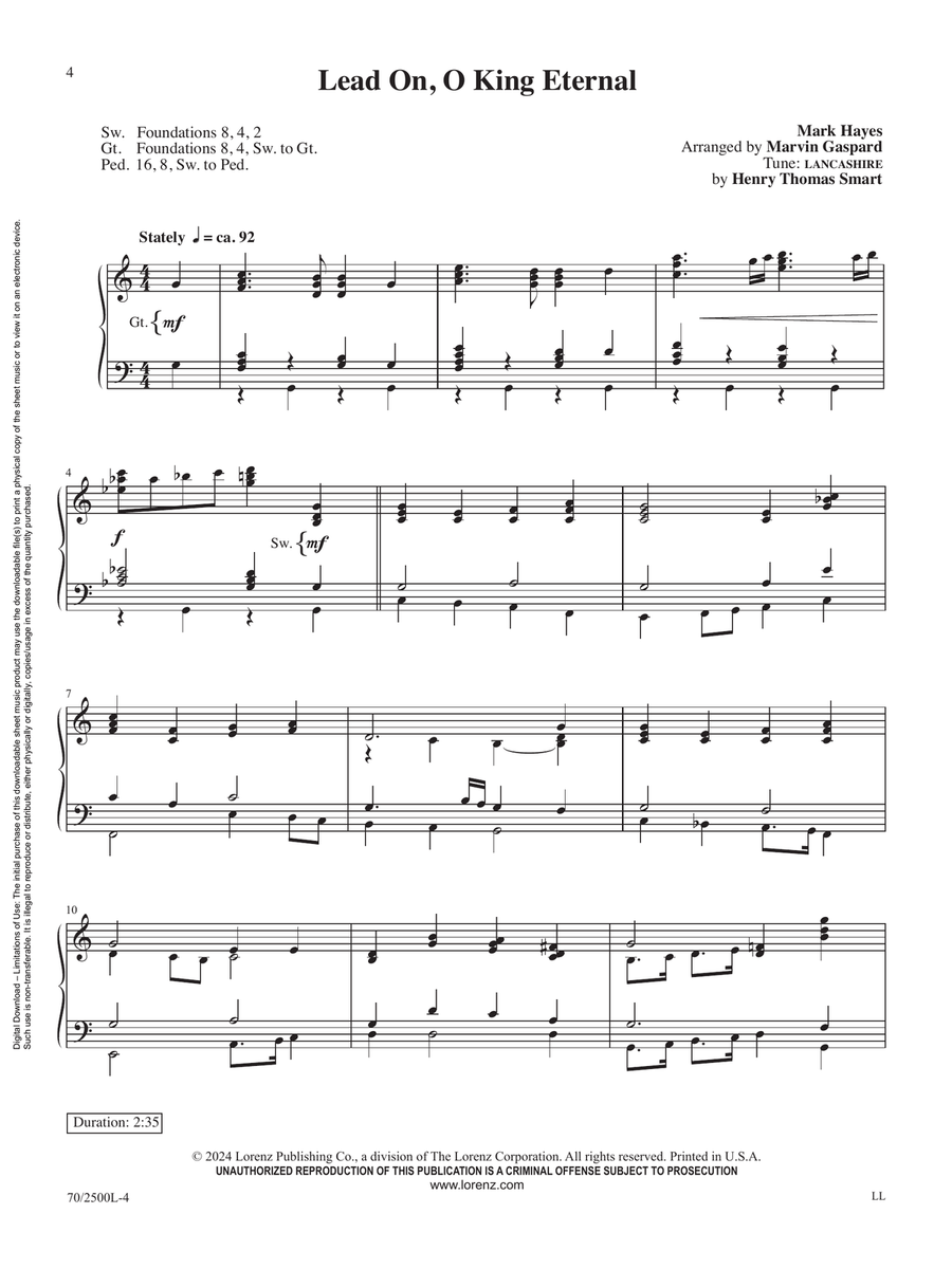 Mark Hayes: Hymns for Organ, Vol. 5 Organ scores gallery preview page 4