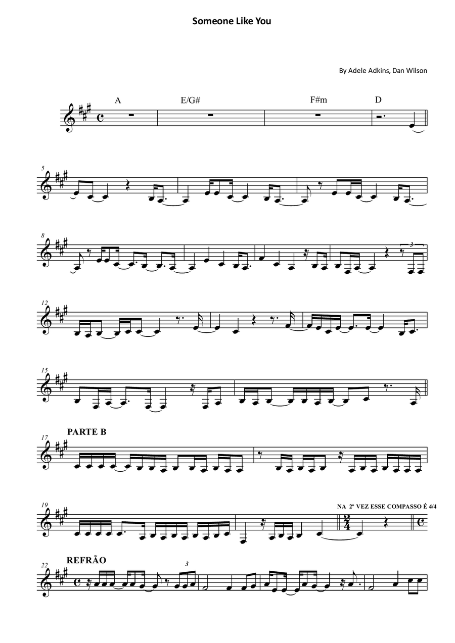 Someone Like You Someone Like You Violin Solo scores gallery preview page 1