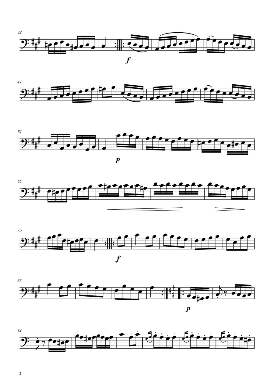 Turkish March - Cello Solo Cello Solo scores gallery preview page 2