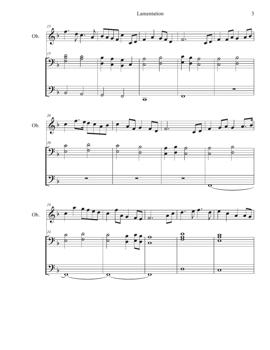 Lamentation for Farleigh organ solo by Mark Andersen Organ Solo scores gallery preview page 3