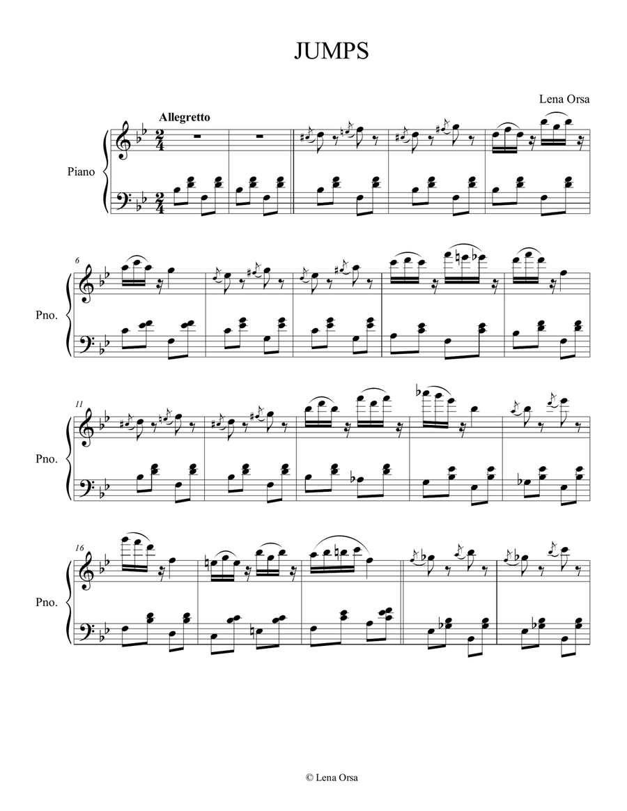 Jumps | Ballet Class Music Piano Method scores gallery preview page 1
