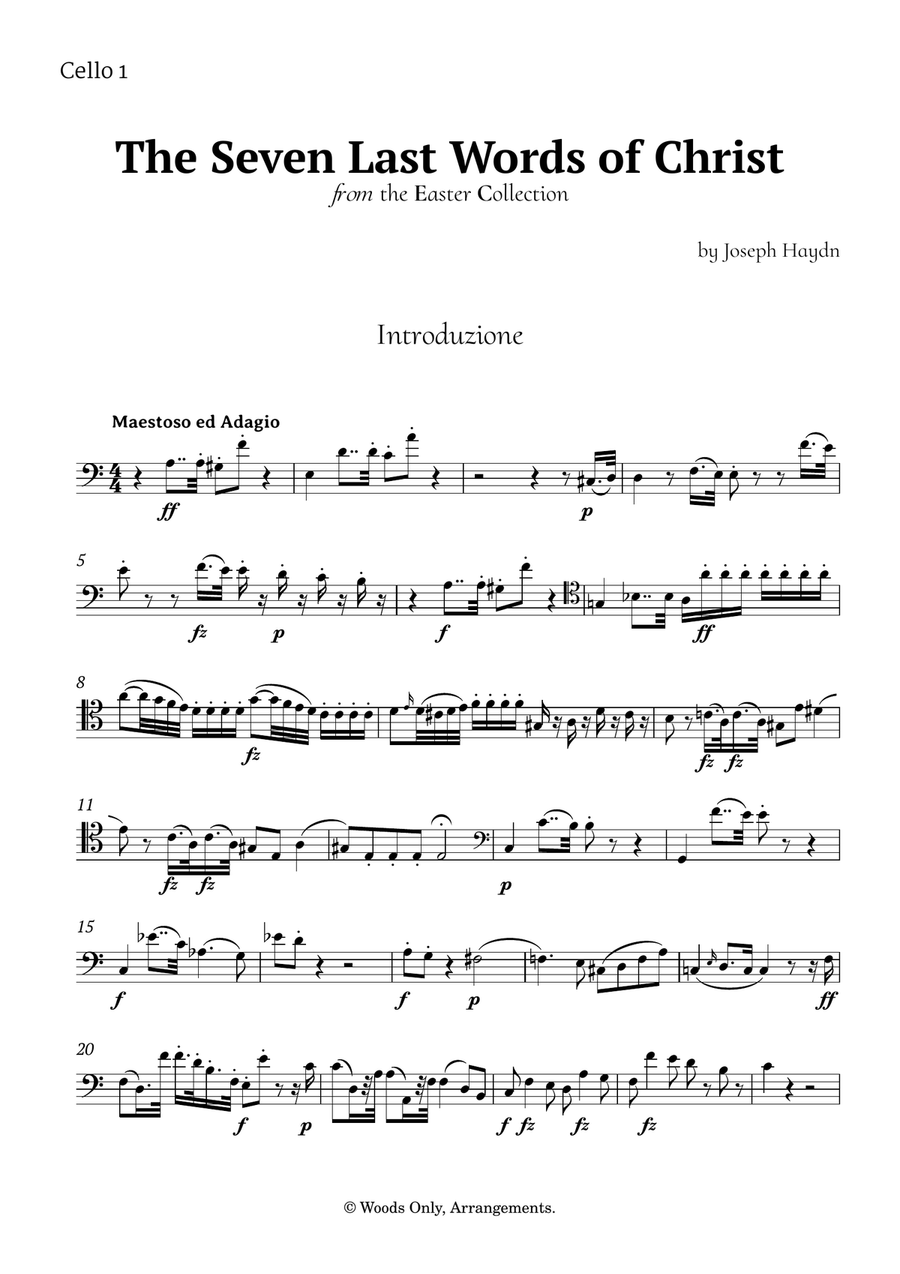The Seven Last Words of Christ by Haydn for Violoncello Quartet String Quartet scores gallery preview page 4