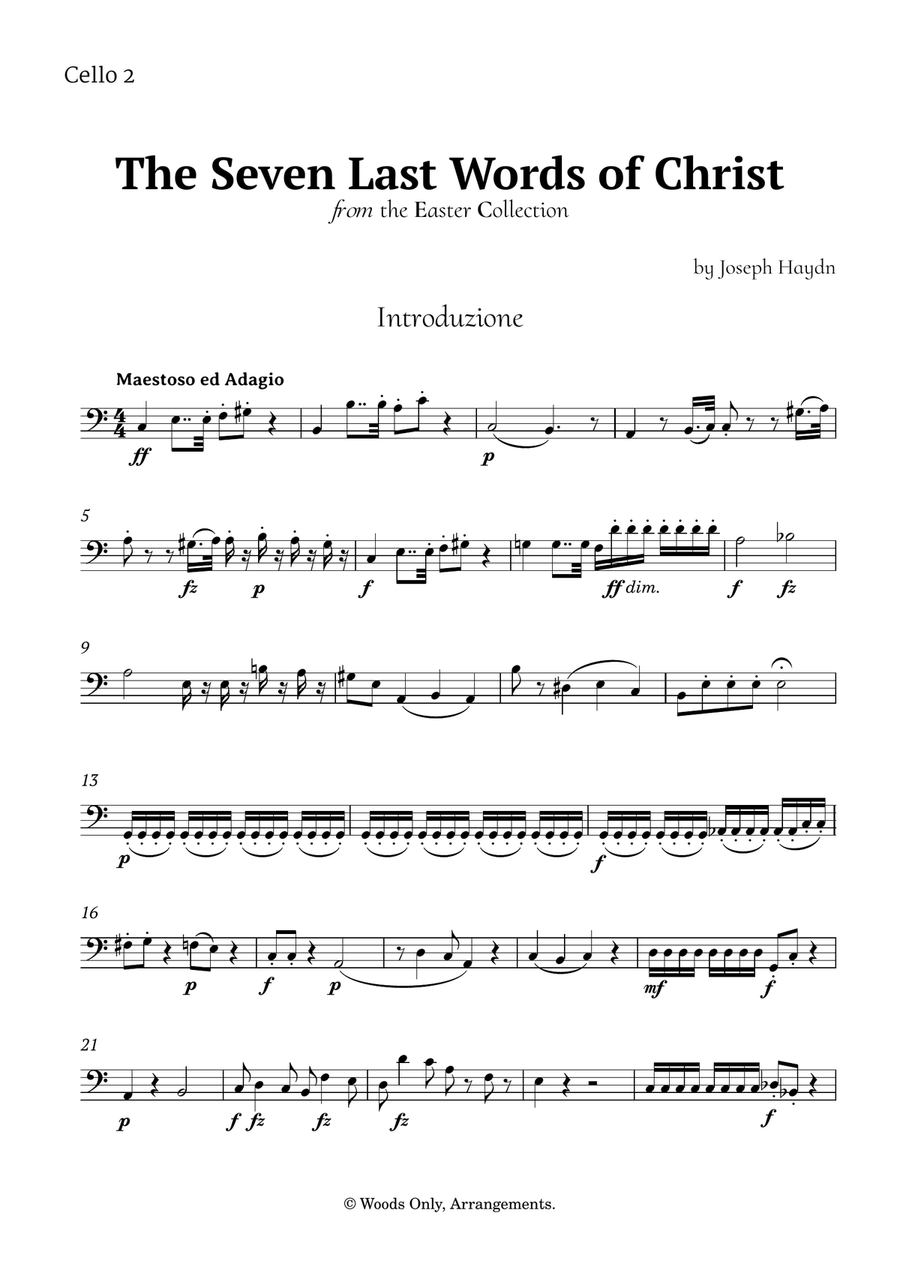 The Seven Last Words of Christ by Haydn for Violoncello Quartet String Quartet scores gallery preview page 6