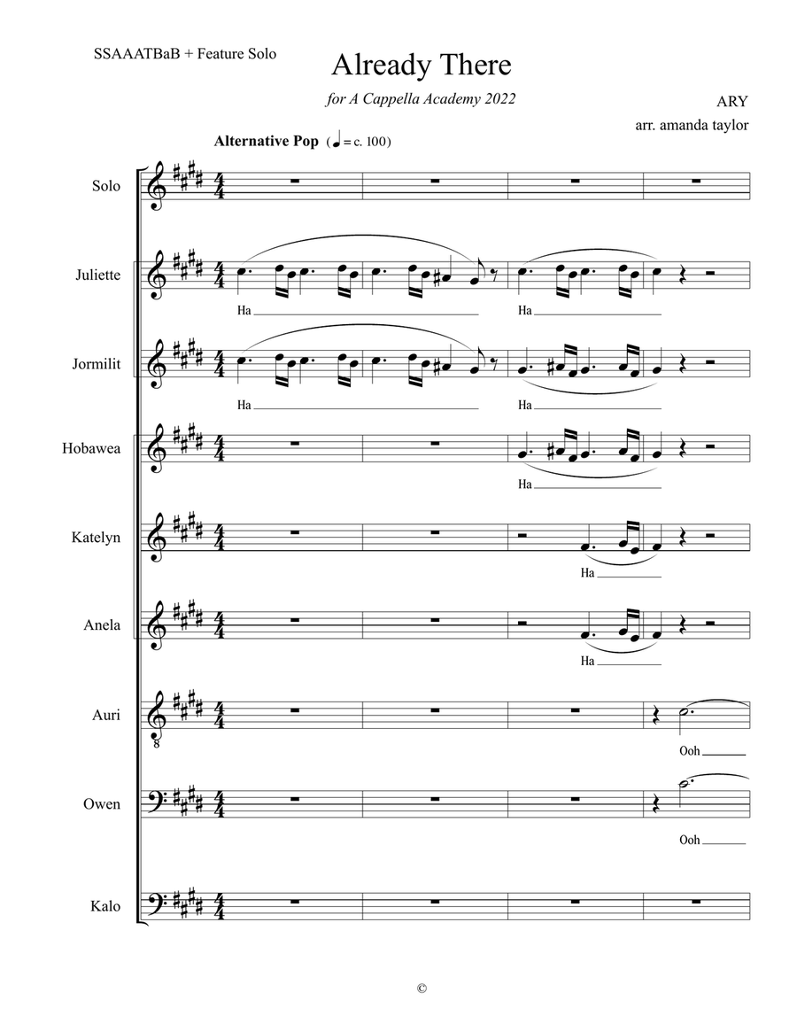 Already There Already There Divisi scores gallery preview page 1