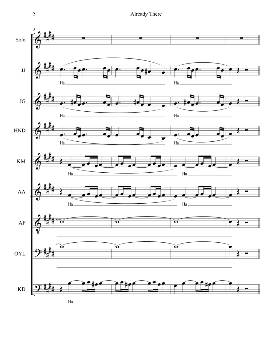 Already There Already There Divisi scores gallery preview page 2