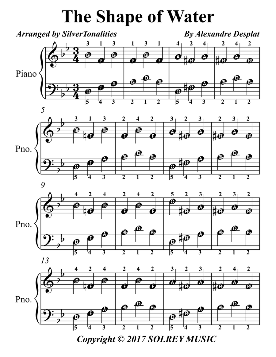 The Shape Of Water Piano Method scores gallery preview page 1