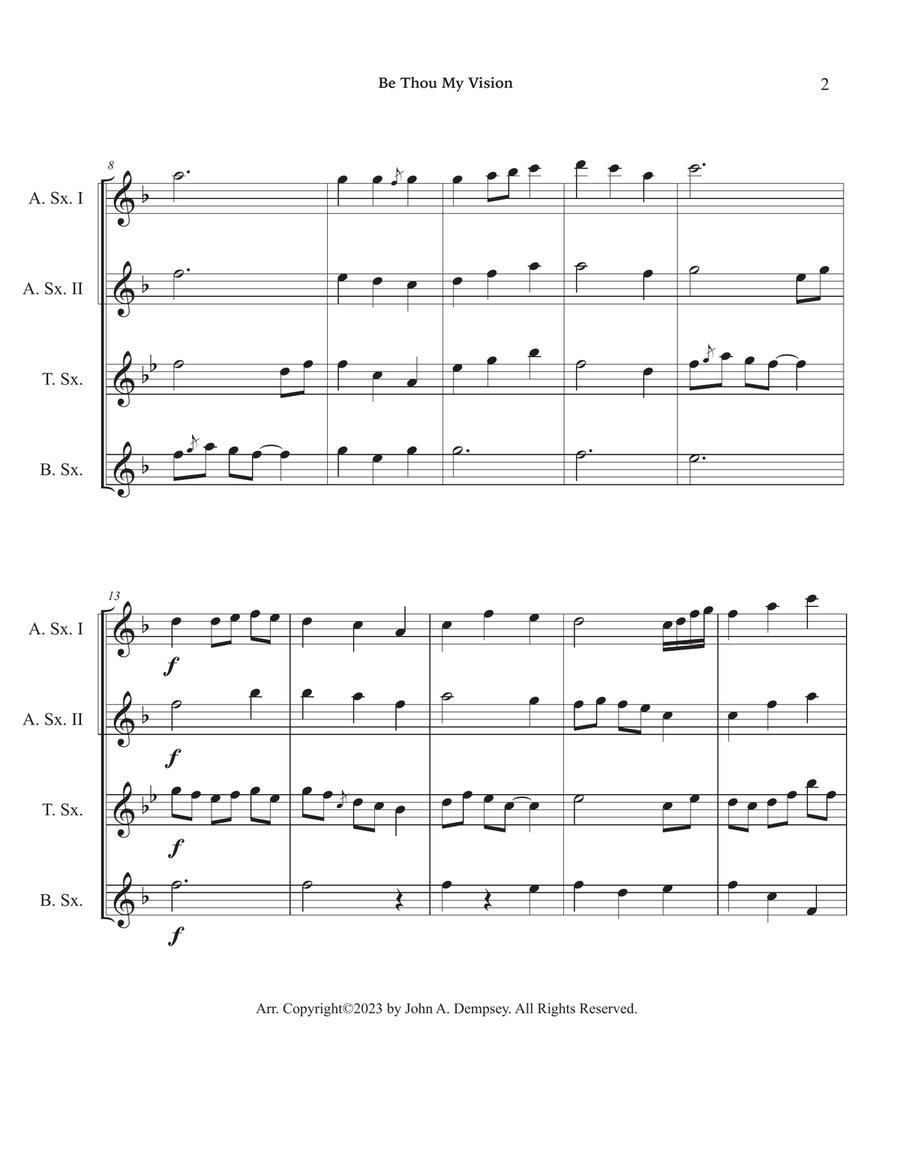 Be Thou My Vision (Sax Quartet: AATB) Saxophone Quartet scores gallery preview page 6