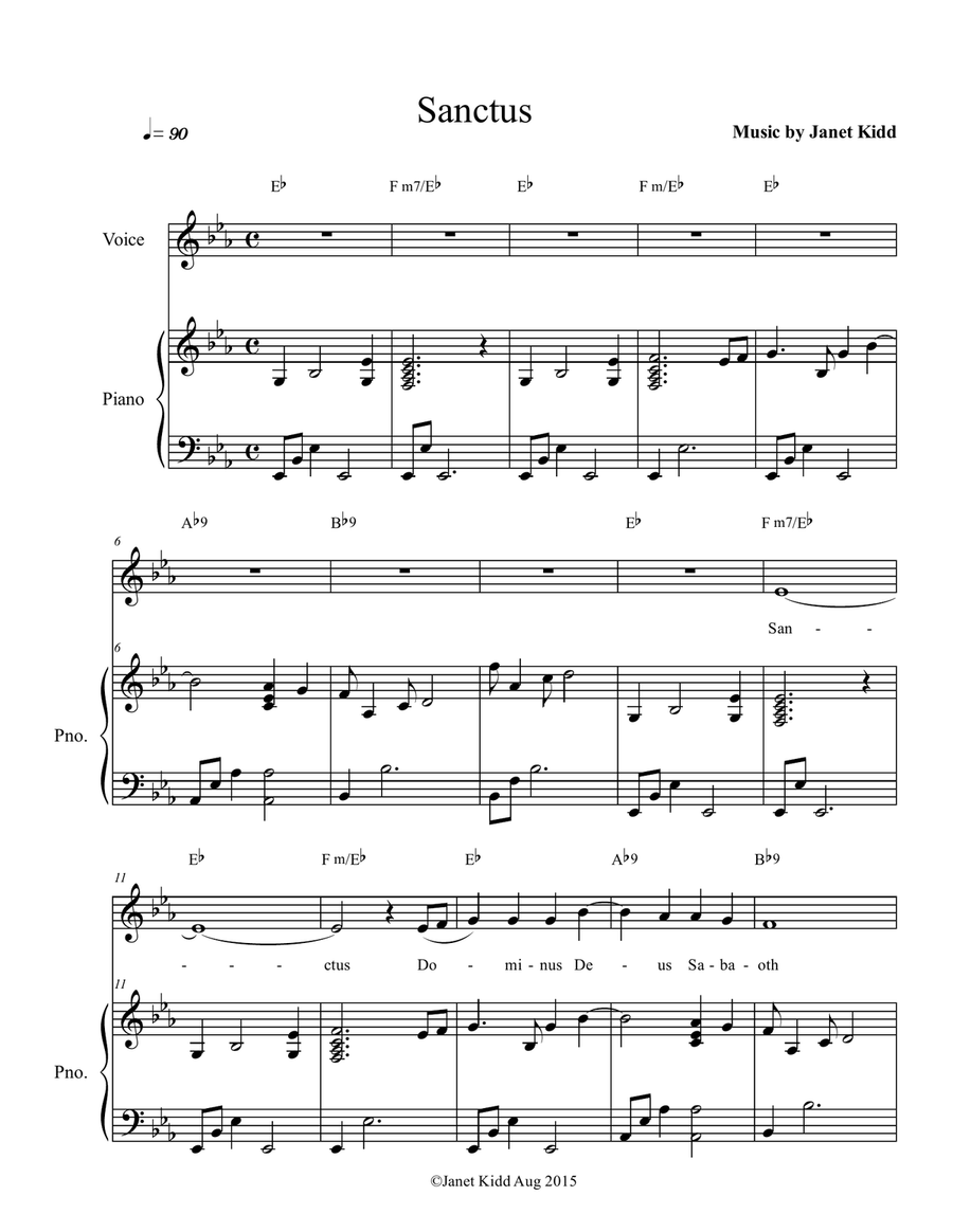 Sanctus Sanctus Unison Choir scores gallery preview page 1