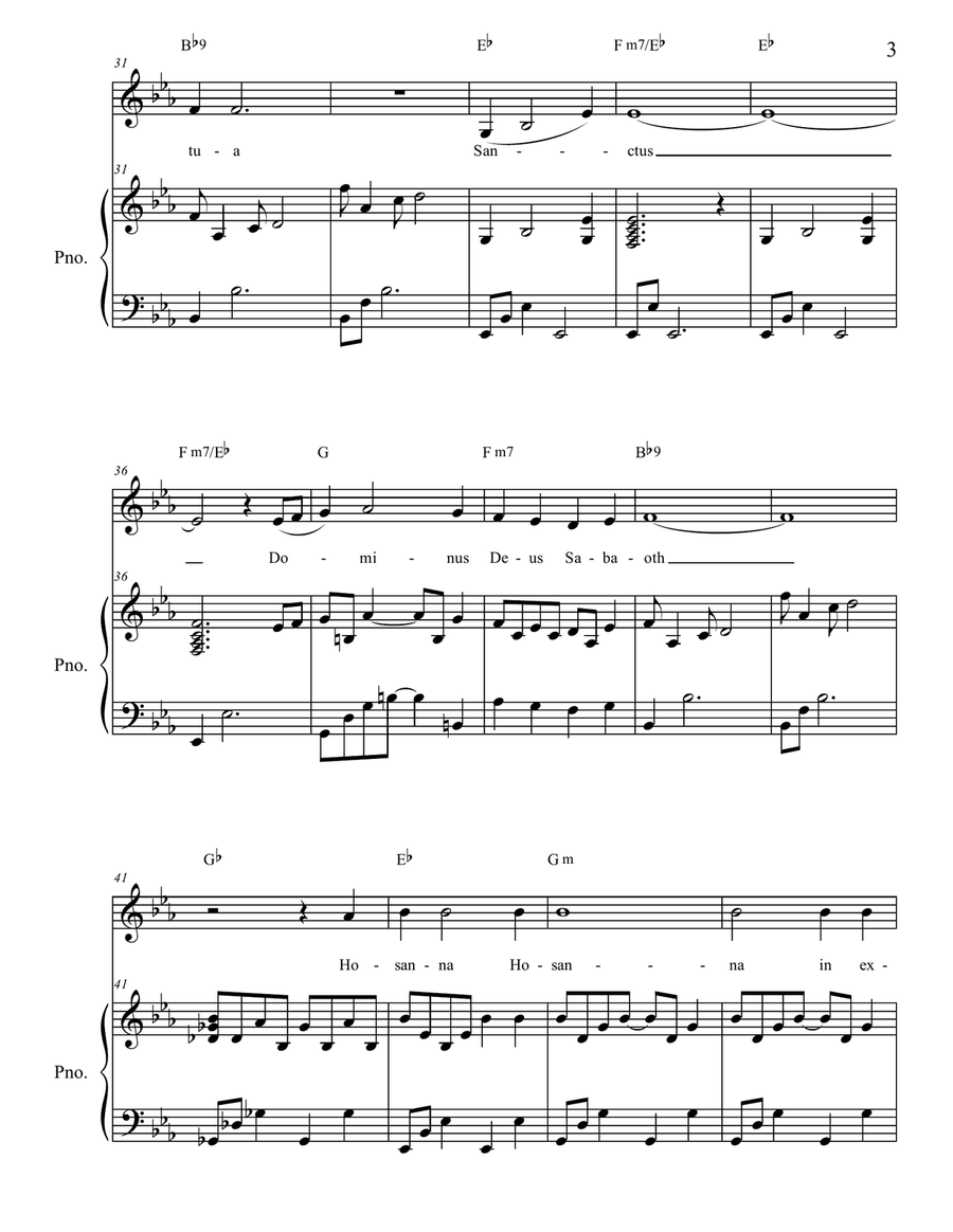Sanctus Sanctus Unison Choir scores gallery preview page 3
