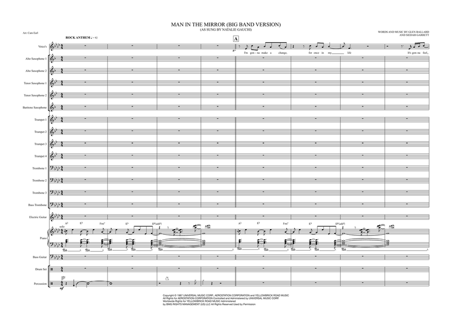 Man In The Mirror Man In The Mirror Jazz Ensemble scores gallery preview page 1
