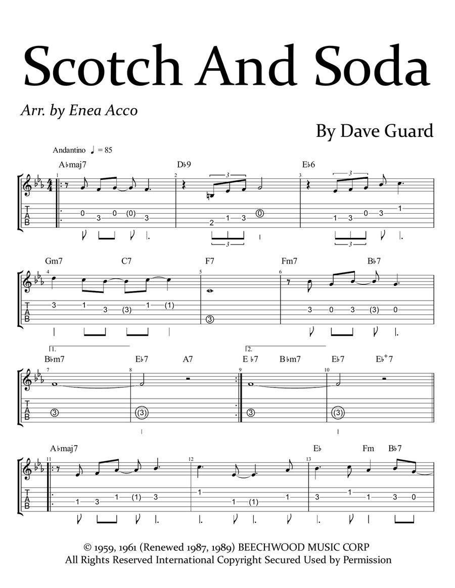 Scotch And Soda Piano scores gallery preview page 1