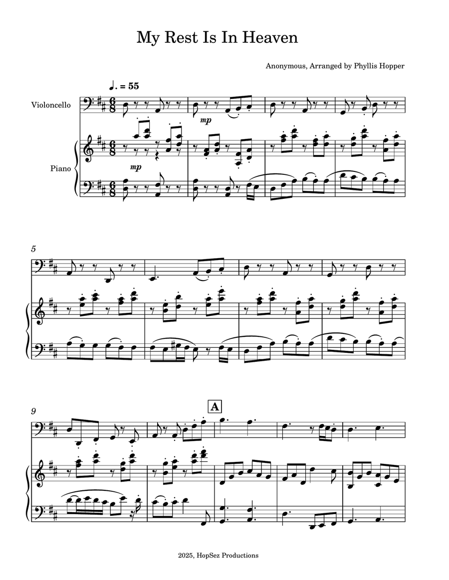 My Rest is in Heaven (My rest is not here) Piano scores gallery preview page 1