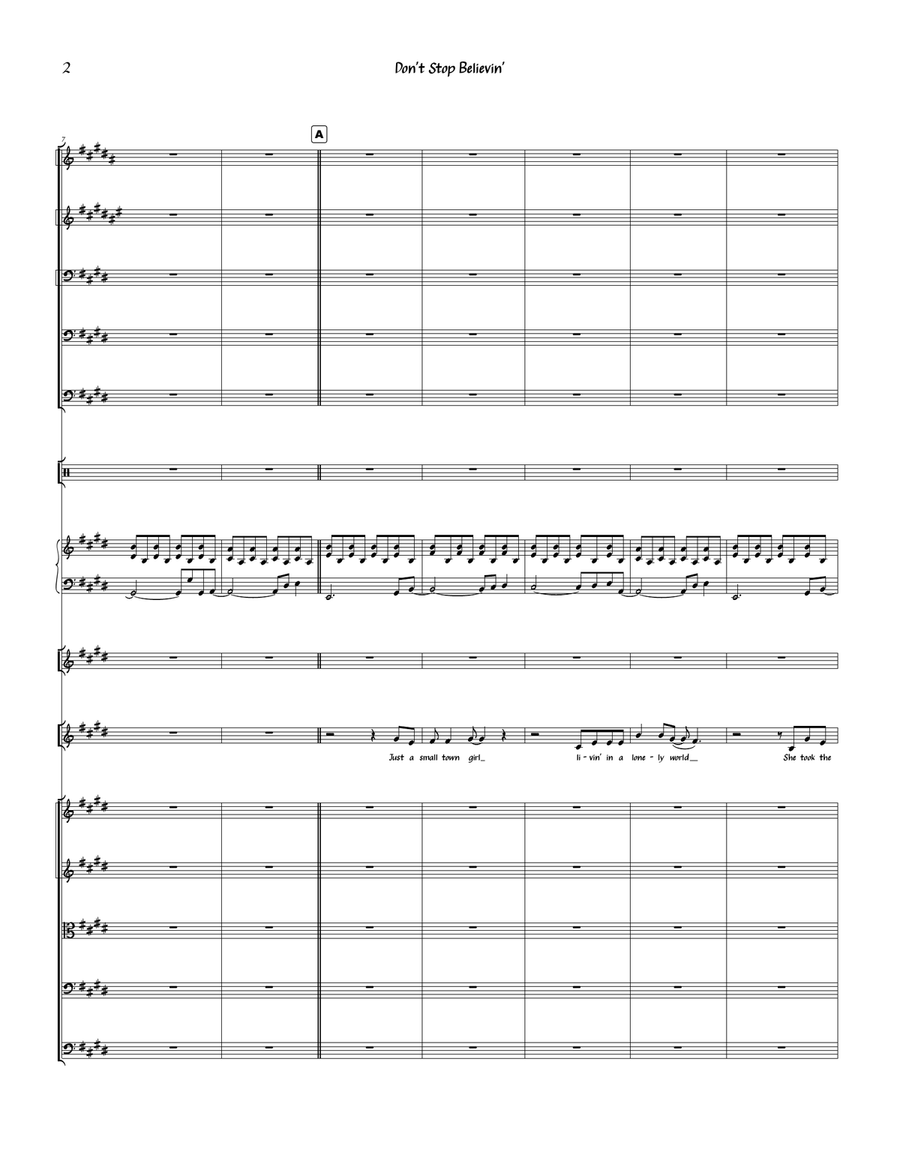 Don't Stop Believin' Full Orchestra scores gallery preview page 2