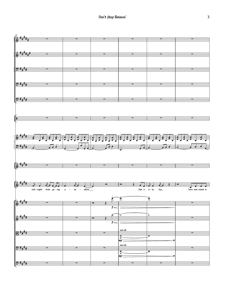 Don't Stop Believin' Full Orchestra scores gallery preview page 3