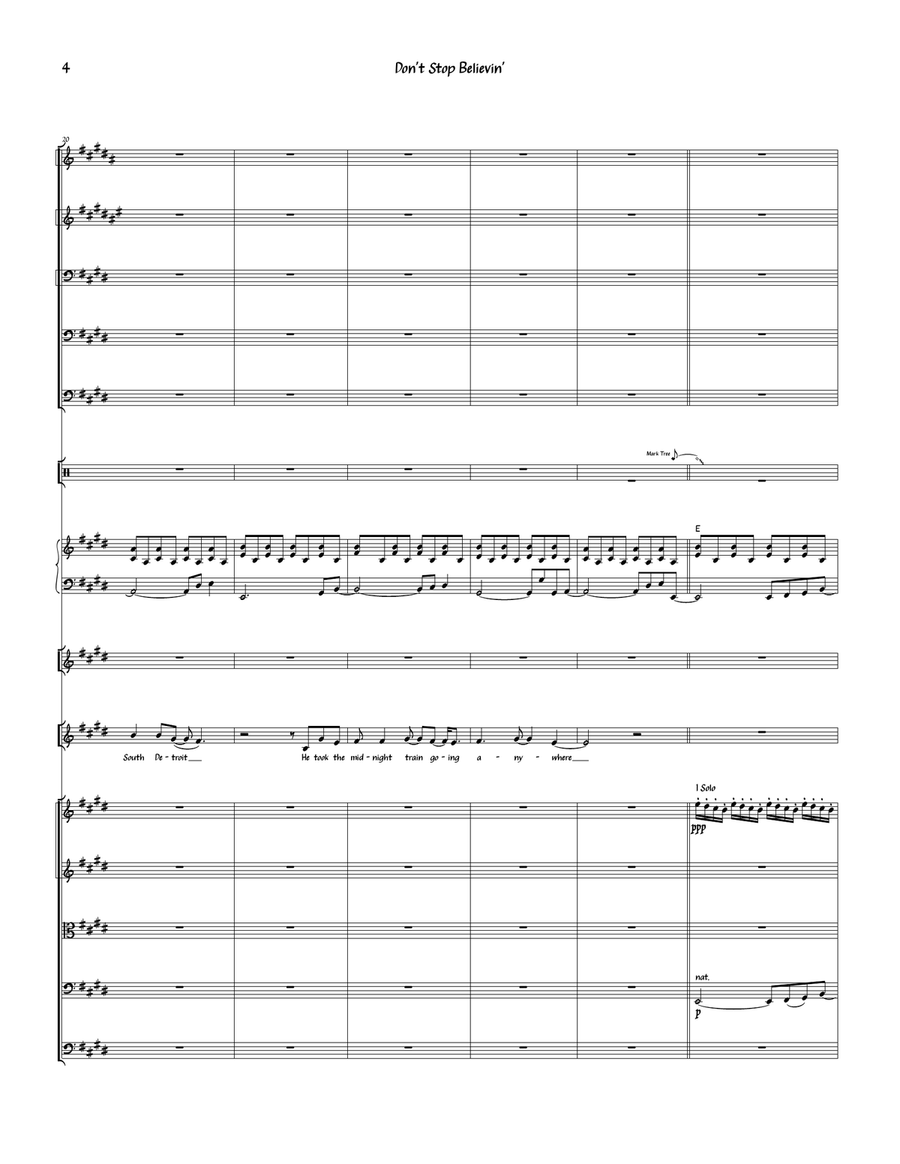 Don't Stop Believin' Full Orchestra scores gallery preview page 4