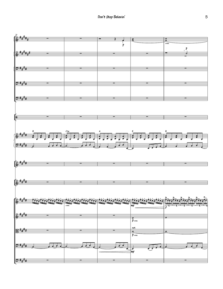 Don't Stop Believin' Full Orchestra scores gallery preview page 5