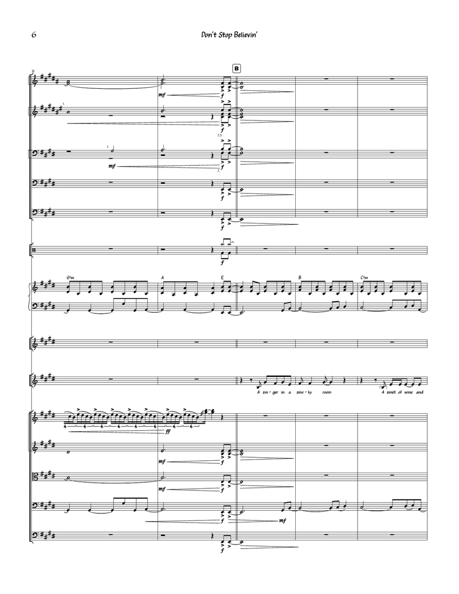 Don't Stop Believin' Full Orchestra scores gallery preview page 6