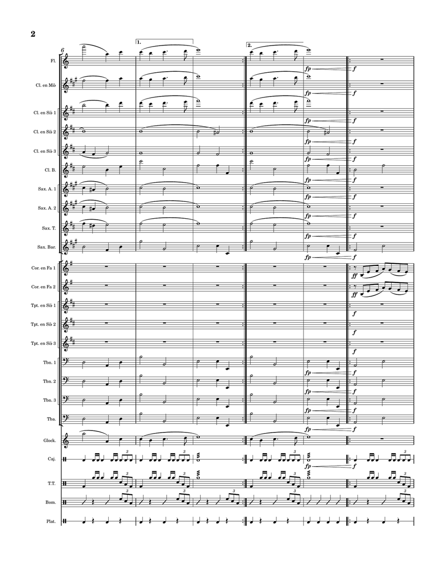 Lagrimas de Una madre - Score Only Marching Band scores gallery preview page 2