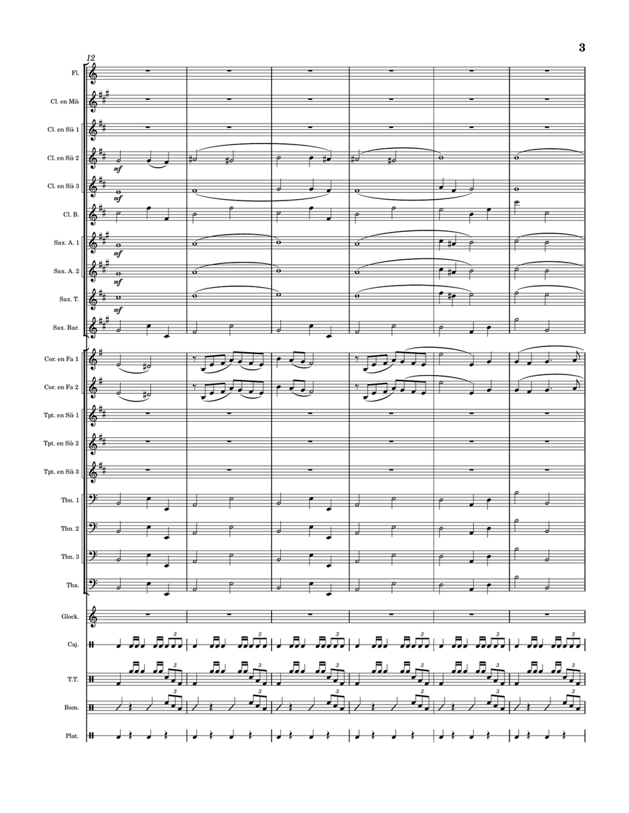Lagrimas de Una madre - Score Only Marching Band scores gallery preview page 3