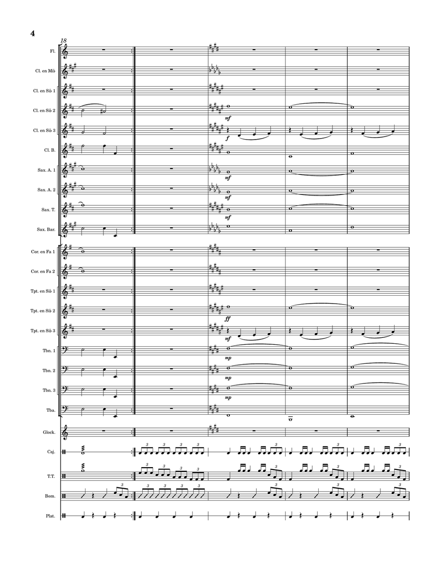 Lagrimas de Una madre - Score Only Marching Band scores gallery preview page 4